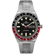 Timex Q 1979 Reissue 38mm Silver Black Red Watch - Brand New
