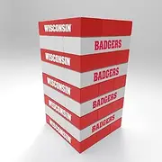 Rico Industries NCAA Wisconsin Badgers Mini Travel Team Tower Mini Team Travel Team Tower - Wood Stackem Game