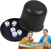 Dice Cup and Dice Set | Dice Cups Set | Leather Dice Cup, Dice Cups for Board Games, Dice Set with Cube Shaker Cups, Poker Dices Shaker, Personalized Dices Cup Setm Cube with Storage, Premium Cube.