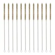 12" Wire Tube Brush, 12Pcs 0.4" Dia Brass Cleaning Brush, Brass Tone
