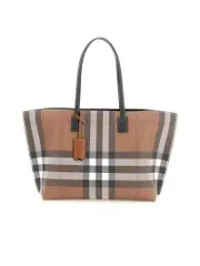 Burberry Check Coated Canvas Medium Tote