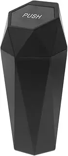 iplusmile Car Trash Can, Diamond Small Trash Bin Desktop Litter Trash Garbage Can with Push Lids Vehicle Trash Bin Dustbin Organizer for Automotive Home Office Black