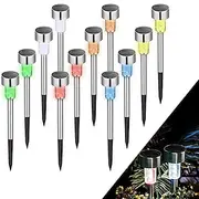 12pcs Outdoor Pathway Lights Solar Garden Light Waterproof LED Solar Lawn Light Garden Deck Walkway Solar Landscape Decoration Night Light