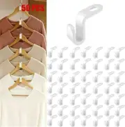 Clothes Hanger Connector Hooks 50PCS Plastic Cascading Hangers Space Saving