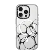 iPhone 16 Pro Clear Case MagSafe Compatible Chrome Bubbles
