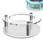 Geekria Acrylic Clear Case for Amazon Echo Dot 3rd Gen with Clock (Clear Round)
