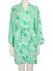 Green Leaf Print Robe