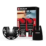 Original Einhell 4-Piece Multitool Set (BIM Plunge Saw Blade, BIM Half-Round Saw Blade, CRV Plunge Saw Blade and Flexible Scraper with Open Back Quick Change Receptacle for Common Multitools)