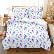3D Peacock Feathers Pattern Quilt Cover Set Bedding Sets Pillowcases Queen 3