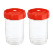 150mL Sample Cups 2Pcs Sample Containers Leak Proof Screw Cap for Lab Home Red