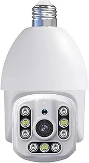 3MP Light Bulb Security Camera, Full Color Night Vision Surveillance Camera Human Motion Detection,Two Way Audio,Wireless Outdoor, IP Camera Indoor/Outdoor,Add 32g