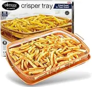Gotham Steel Air Fryer Basket for Convection Oven, 2 Piece Nonstick Copper Crisper Tray, Also Great for Baking & Crispy Foods, Dishwasher Safe – XXL 16.5” x 12.5”