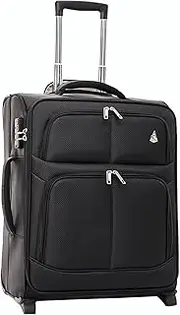 [Aerolite] 55x40x20cm 42L 2 Wheel Lightweight Ryanair Maximum Size Carry On Hand Cabin Luggage Suitcase, Expandable to 55x40x23cm 48L for Lufthansa, Norwegian, Eurowings, Wizz Air & More! Black