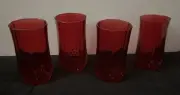 Set Of 4 Vintage Ruby Red Longchamp by Cristal D'Arques - NIB