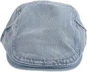 [Ipetboom] Stylish Denim Beret for Women Vintage Casual Hat Washable Lightweight Design Breathable All Purpose Accessory for Everyday Wear Gender Neutral Fashionable Cap Light