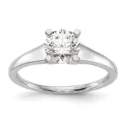 1.25ct. CZ Solid Real 14k White Gold Solitaire Engagement Ring