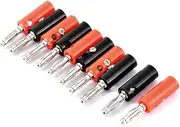 uxcell Plastic Jacket Audio Speaker Wire Banana Connector Coupler 10pcs Black Red