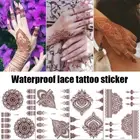 Lace Waterproof Temporary Tattoo Henna Sticker Fake Tatoo Body Hand Arm Unisex ~