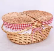 Synpinya Wicker Basket with Handle, Storage Basket, Wicker Picnic Basket, Flo...