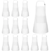 12 Pack Kids Apron bulk with 2 Pockets Adjustable Chef Art Apron 12 PCS White