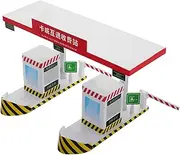 LALADEFIEE Educational Highway Toll Station Playset Plastic Model for Boys' Imaginative Playtime