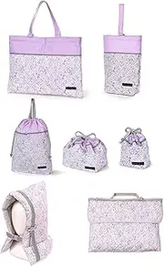 COLORFUL CANDY STYLE NU400800 Kindergarten Entrance 7-Piece Set, Lesson Bag, Shoe Case, Drawstring Gymnastics Clothes Bag, Lunch Bag, Cup Bag, Small Items, Disaster Preparedness Headband, Disaster