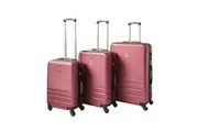 ABS Luggage Suitcase Set 3 Code Lock Travel Carry Bag Trolley Maroon 50/60/70