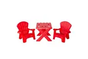 3pc Hacienda Kids Childrens Outdoor Table and Chair Play Area Set Red 3Y+