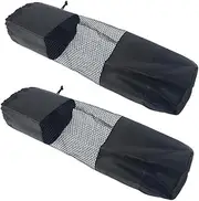 XUZOPIM Pack of 2 Yoga Mat Bags Yoga Mat Mesh Bag Thickened Oxford Fabric Drawstring Bag Practical Mesh Yoga Mat Storage Bag (Black)