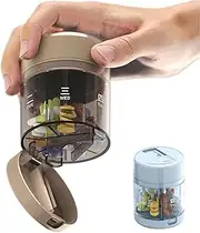 3-In-1 Travel Pill Organizer, 7-Day Portable Mini Pill Box & Medication Dispenser, Leakproof Moisture-Proof Medication Organizer, Pill Dispenser for Travel (Brown)