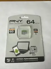 PNY P-SDUX64U365G-GE 64GB Micro SDXC Hyper Performance Class 10 U3 65MB/s New