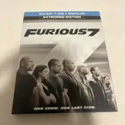 Furious 7 Blu-Ray + DVD + Digital HD Extended Edition With Slipcover New Sealed