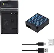 2200mAh BLE9 BLG10 Battery + USB Type C and C-Port Led Charger for Panasonic Lumix DMC-TZ80 DMC-TZ81