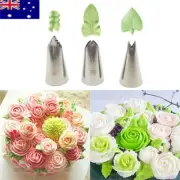3Pc Cake Cream Leaf Nozzles Metal Tips Icing Piping Pastry Tip Baking Decor Tool
