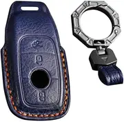 HIBEYO Key Fob Cover fit for Mercedes Benz A B C E S G GLB GLC GLE Class GLS W177 W205 W213 W222 G63 X167 E200 E300 AMG key case keyring Remote key Shell Holder Keychain Accessories 3 buttons