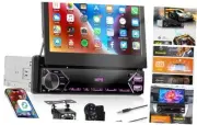 Car Stereo Single Din Touch Screen Flip Out Car Radio with Bluetooth, 7 Inch