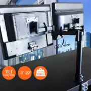 Dual LED monitor stand 2 arm holds two LCD screen TV desk mount bracket 13“-29"