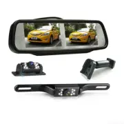 HD 4.3" Dual Screen Car Rear View Mirror Monitor 2x Front Backup Revering Camera