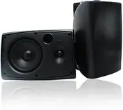 [Herdio] 6.5 Inches Indoor Outdoor Bluetooth Speakers Waterproof Wired 400 Watts with Powerful Bass,2 Way Wall Mount Speakers All-Weather Durability for Patio Home Deck Porch Backyard (Pair,Black)