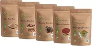VITAMINUTES® Bio Organic Amla Reetha Shikakai Hibiscus Bhringraj | Hair Growth | Anti-Dandruff | Hair Pack (40 gm Each) (200 gm)
