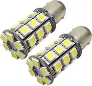 Ruiandsion 2pcs BA15D LED Bulbs Super Bright 6-30V 5050 27SMD LED Reverse Backup Turn Signal Tail Light Bulbs,6000K White