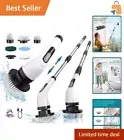 Multi-Surface Electric Spin Scrubber with Long Handle for Easy Cleaning Reach