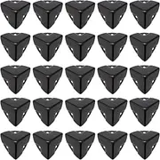 Auto-plaza 20pcs Black Corner Brace Decorative Protectors Wrap Angle Edge Guard Cover Brackets 27mm for Wooden Case Trunk Box Flightcases (1.1"×1.1"×1.1")