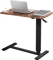 Fin Medical Adjustable Overbed Bedside Table W Wheels Pneumatic Mobile Standing Desk