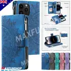 For iPhone 16 15 14 13 12 11 Plus Pro Max XS SE/8 Case Leather Wallet Flip Cover