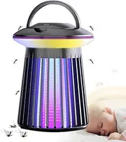 Gnats Zapper Indoor - 2-in-1 USB Charging Cordless Gnats Trap Lamp - Multifunctional Silent Lighting for Home Patio Garden Backyard Porch Yard