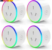 Wifi Smart Plug with RGB Light, Compatible with Alexa, Google Home Assistant, No