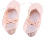 [ROMISBABA] Girl Stretch Canvas Sole Ballet Slippers for Dance and Gymnastics Incarnadine Comfortable Wear Lightweight Design for Practice and Performance Khaki