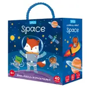 40pc Sassi Planet/Animal Kids/Children Fun Play Space 3D Puzzle & Book Set 4+
