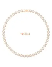 [Swarovski] Una Angelic Necklace Round Cut Rose Gold-Tone Plated in White